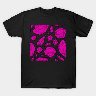 Rough Diamond Fashion Print Pink Black T-Shirt